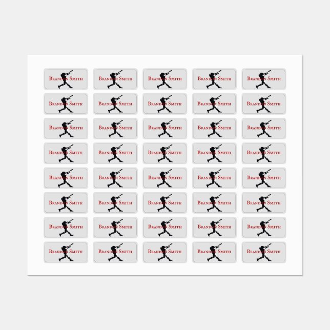 Labels für Baseball-Player-Batter-Namen Etiketten (Blatt)