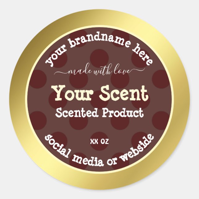 Labels für Burgundy- und Gold-Produktverpackungen  Runder Aufkleber (Vorderseite)