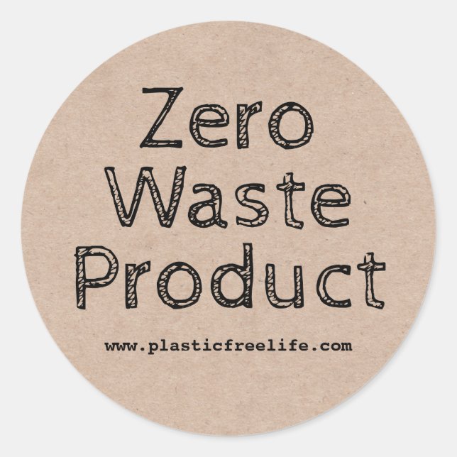 Labels für "Classic Zero Waste Kraft" Runder Aufkleber (Vorderseite)