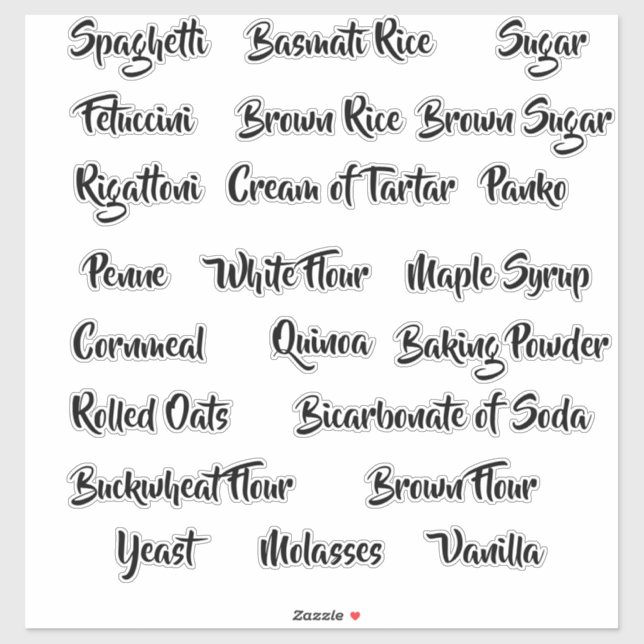 Labels für die Behälter für die Vorratsspeicherung (Blatt)