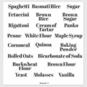 Labels für die Behälter für die Vorratsspeicherung