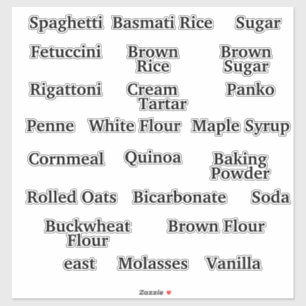 Labels für die Behälter für die Vorratsspeicherung