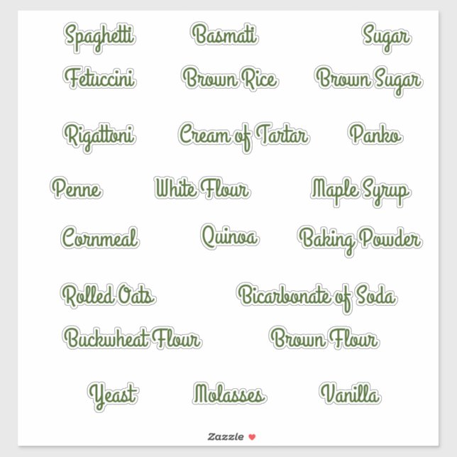 Labels für die Behälter für die Vorratsspeicherung (Blatt)