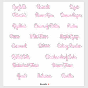 Labels für die Behälter für die Vorratsspeicherung