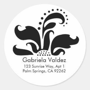 Labels für die Blume Damask Runder Aufkleber