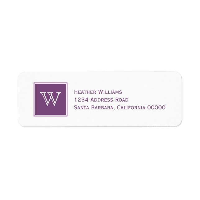 Labels für die lila Square-Monogram-Adresse (Vorne)