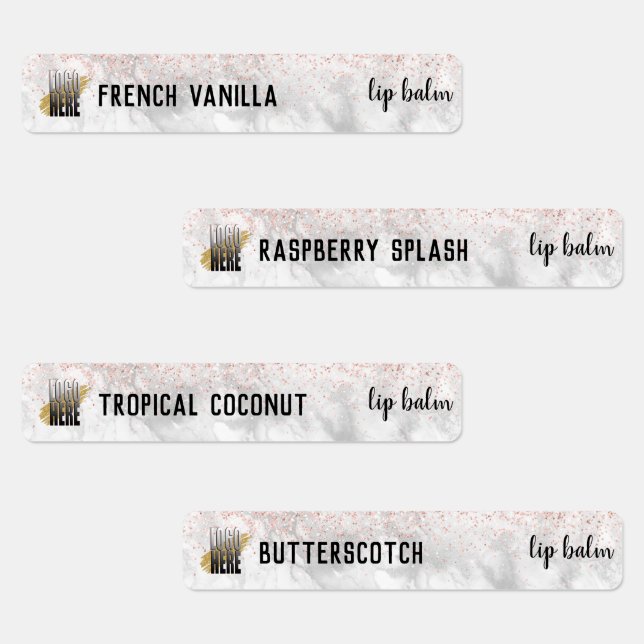 Labels für elegante Lip Balm Mascara-Logos Etiketten (Gruppe)