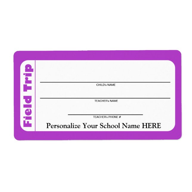 Labels für Elementarreisen/Kindervorschulreisen (Vorne)