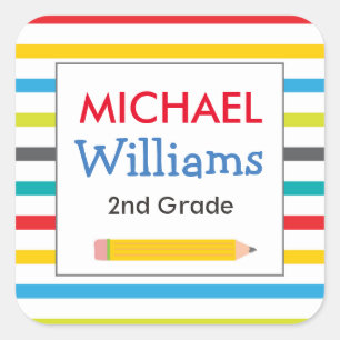 Labels für helle Strips Quadratischer Aufkleber