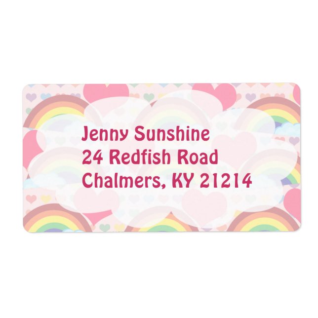 Labels für Herz und Rainbows (Vorne)