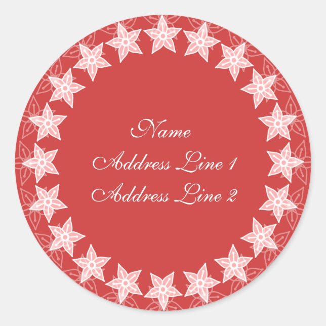 Labels für korallenrosa Blumenschilder Runder Aufkleber (Vorderseite)
