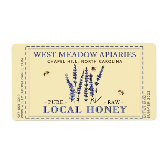 Labels für Lavendel und Bienen gestrichelt Border (Vorne)