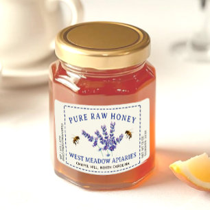 Labels für Lavendel und Bienen gestrichelt Border