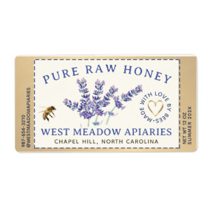 Labels für Lavendel und Bienen gestrichelt Border