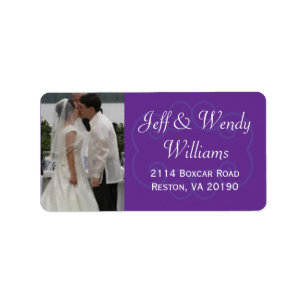 Labels für lila Foto Adressaufkleber