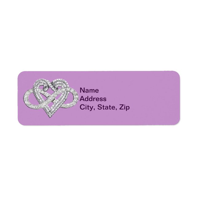 Labels für lila Herzadressen (Vorne)