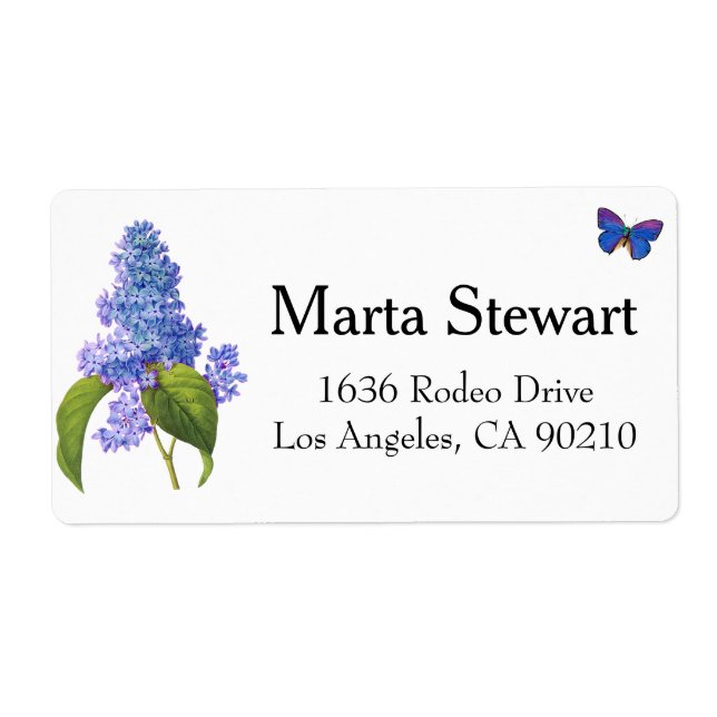 Labels für Lilac- und Butterfly-Adressen (Vorne)