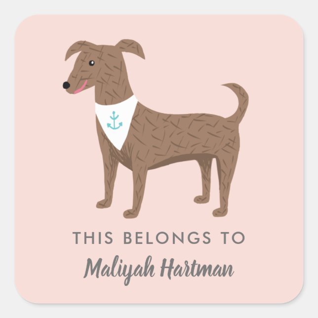 Labels für niedliche Mädchenschulen Quadratischer Aufkleber (Vorderseite)