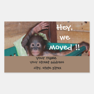 Labels für niedliche Waving Animal Address Rechteckiger Aufkleber