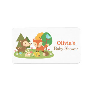 Labels für niedliches Woodland Animal Baby Dusche  Adressaufkleber