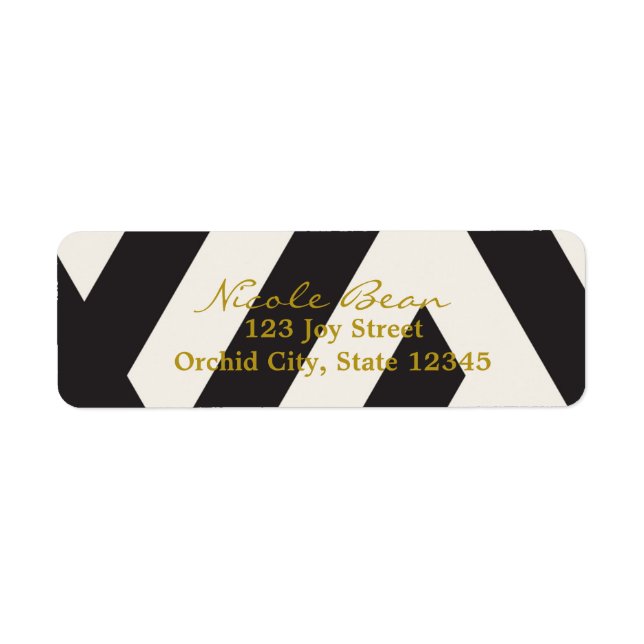 Labels für Schwarz-weiße Creme-Einladungsanschrift (Vorne)