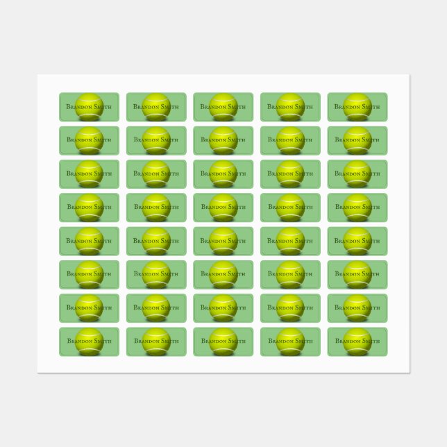 Labels für Tennis-Ball-Designs Etiketten (Blatt)