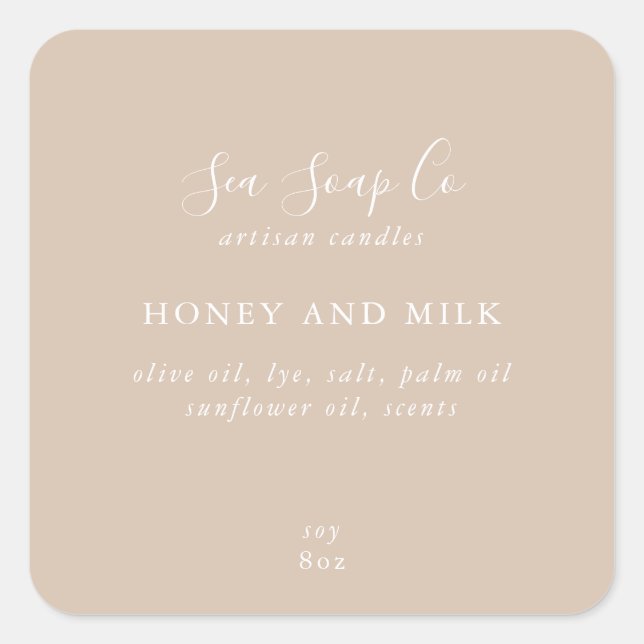 Labels für Unternehmensprodukte Quadratischer Aufkleber (Vorderseite)