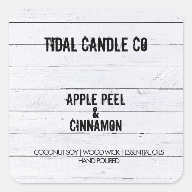 Labels für Weißholz Quadratischer Aufkleber (Vorderseite)