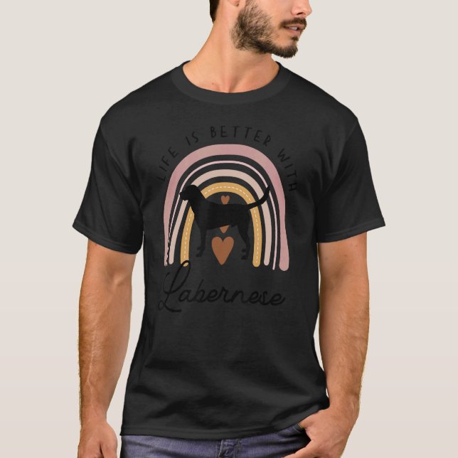 Labernese Rainbow Hund Mama T-Shirt (Vorderseite)