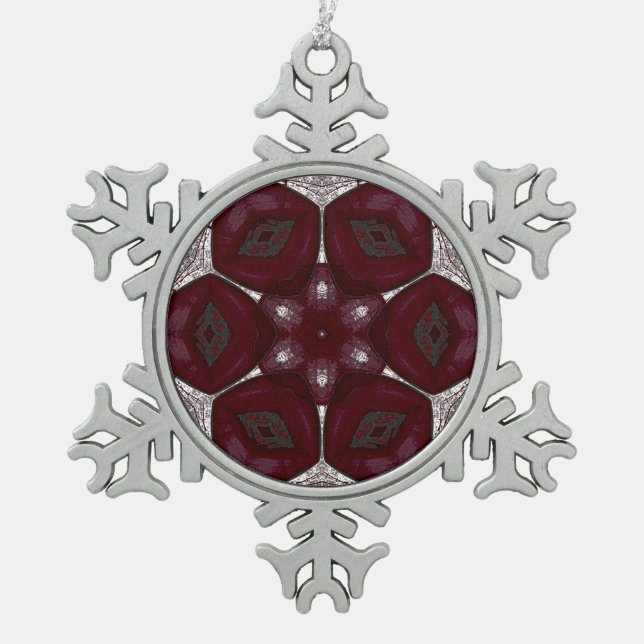 Labia Fluer Prem Mandal Schneeflocken Zinn-Ornament (Vorderseite)