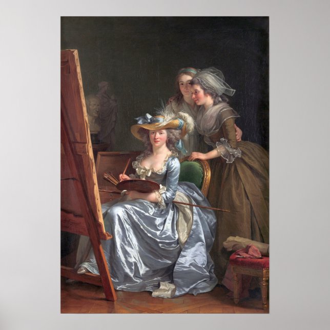 Labille-Guiard - Selbstportrait mit zwei Schülern Poster (Vorne)