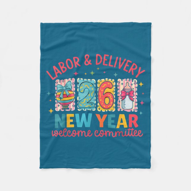 Labor &amp; Delivery 2026 New Year Welcome Committ Fleecedecke (Vorderseite)