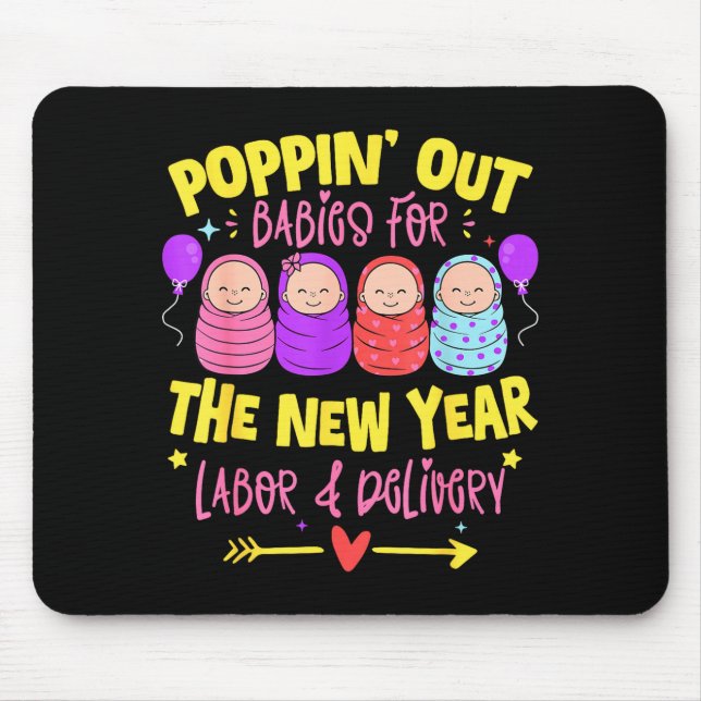 Labor And Delivery L&amp;d Nurse Happy New Year  Mousepad (Vorne)