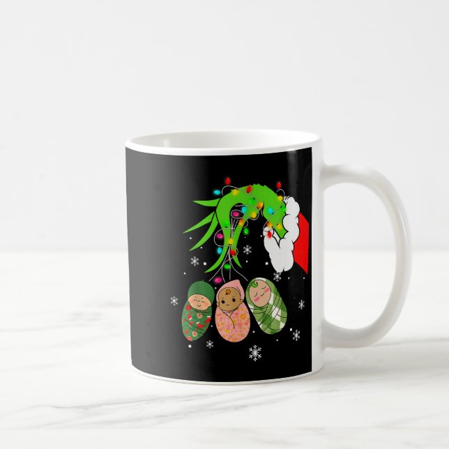 Labor And Delivery Nurse Christmas Lights Snowflak Kaffeetasse (Rechts)
