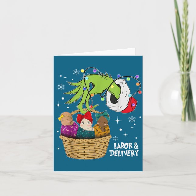 Labor And Delivery Nurse Christmas Lights Snowflak Karte (Vorderseite)