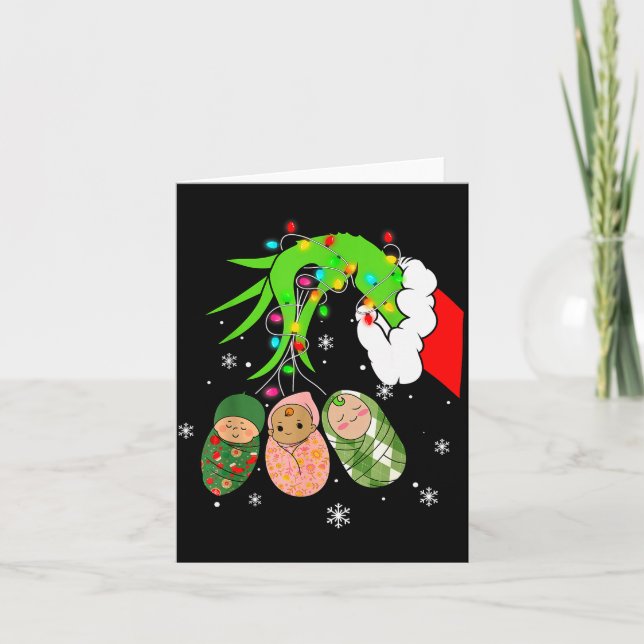 Labor And Delivery Nurse Christmas Lights Snowflak Karte (Vorderseite)