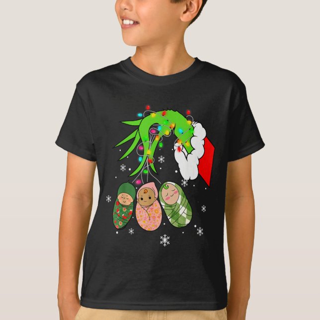 Labor And Delivery Nurse Christmas Lights Snowflak T-Shirt (Vorderseite)