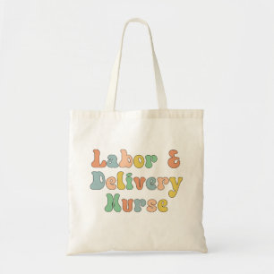 Labor and Delivery Nurse Groovy Retro Tragetasche