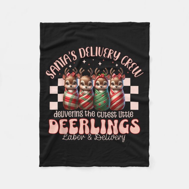 Labor And Delivery Reindeer Swaddle Christmas L&am Fleecedecke (Vorderseite)
