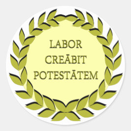 LABOR CREĀBIT POTESTĀTEM RUNDER AUFKLEBER