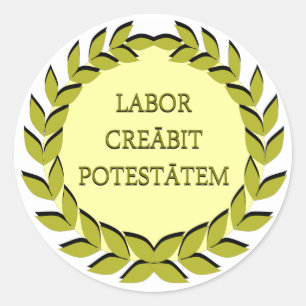 LABOR CREĀBIT POTESTĀTEM RUNDER AUFKLEBER