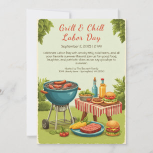 Labor Day BBQ-Bier-Einladung – Patriotisches Grill Einladung