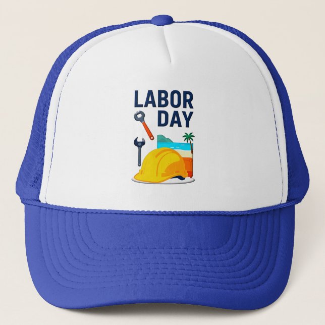 Labor Day Construction Worker Helmet Design Truckerkappe (Vorderseite)