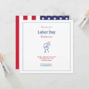 Labor Day Grillparty Minimalist Einladung