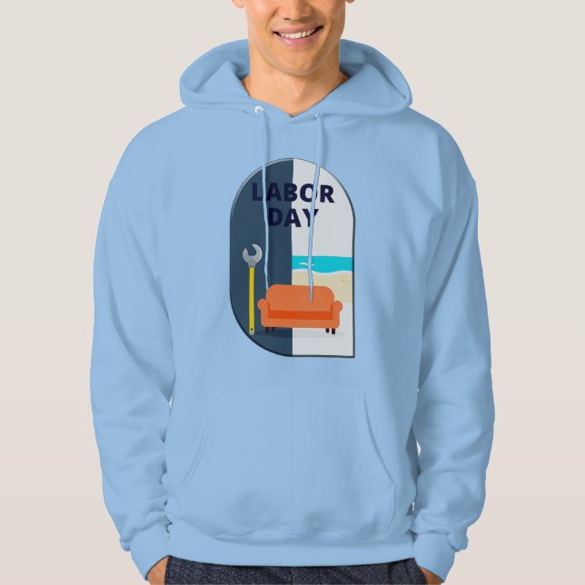Labor Day Minimal Worker Relax Design Hoodie (Vorderseite)