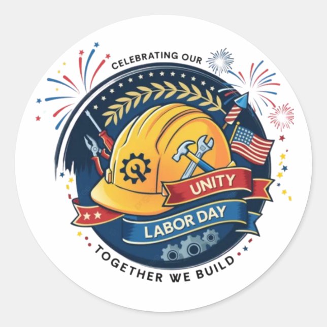 Labor Day Worker Helmet Sticker Construction Tools (Vorderseite)