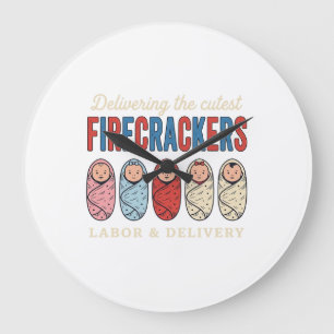 Labor & Delivery Feuerwerkskörper Süße Babypflege Große Wanduhr