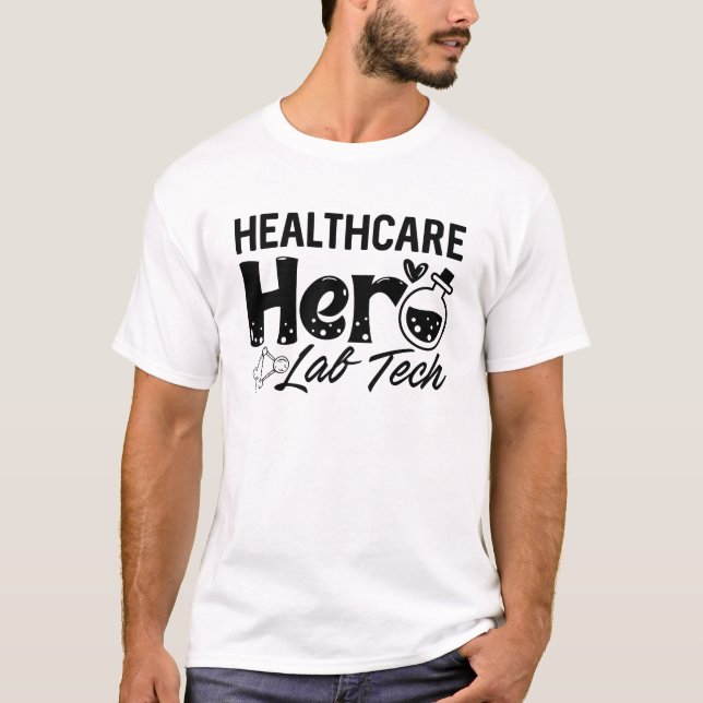 Laborassistent Healthcare Hero Labrador Tech T-Shirt (Vorderseite)
