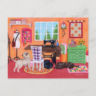 Laboratorien im Nähraum der Mama Postkarte