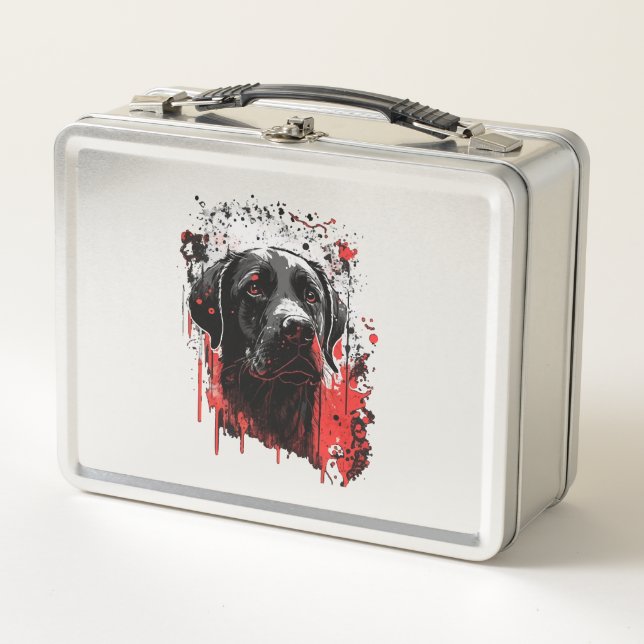Laborhund Metall Brotdose (Vorderseite)